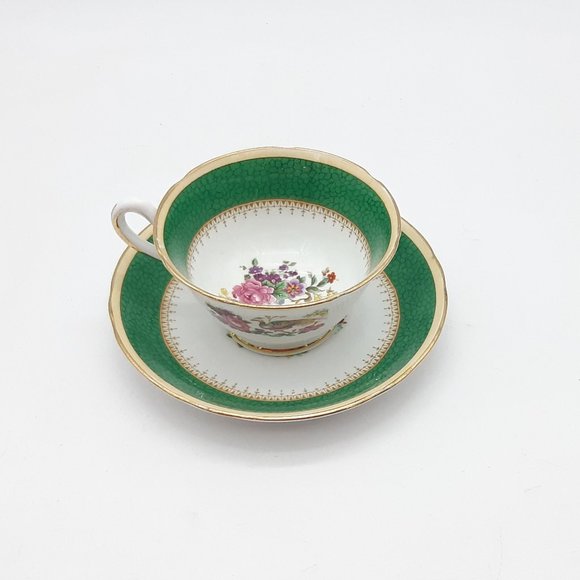 Green Tea Cup and Saucer Ye Old English by Jackson and Gosling -Grosvenor - Picture 3 of 11